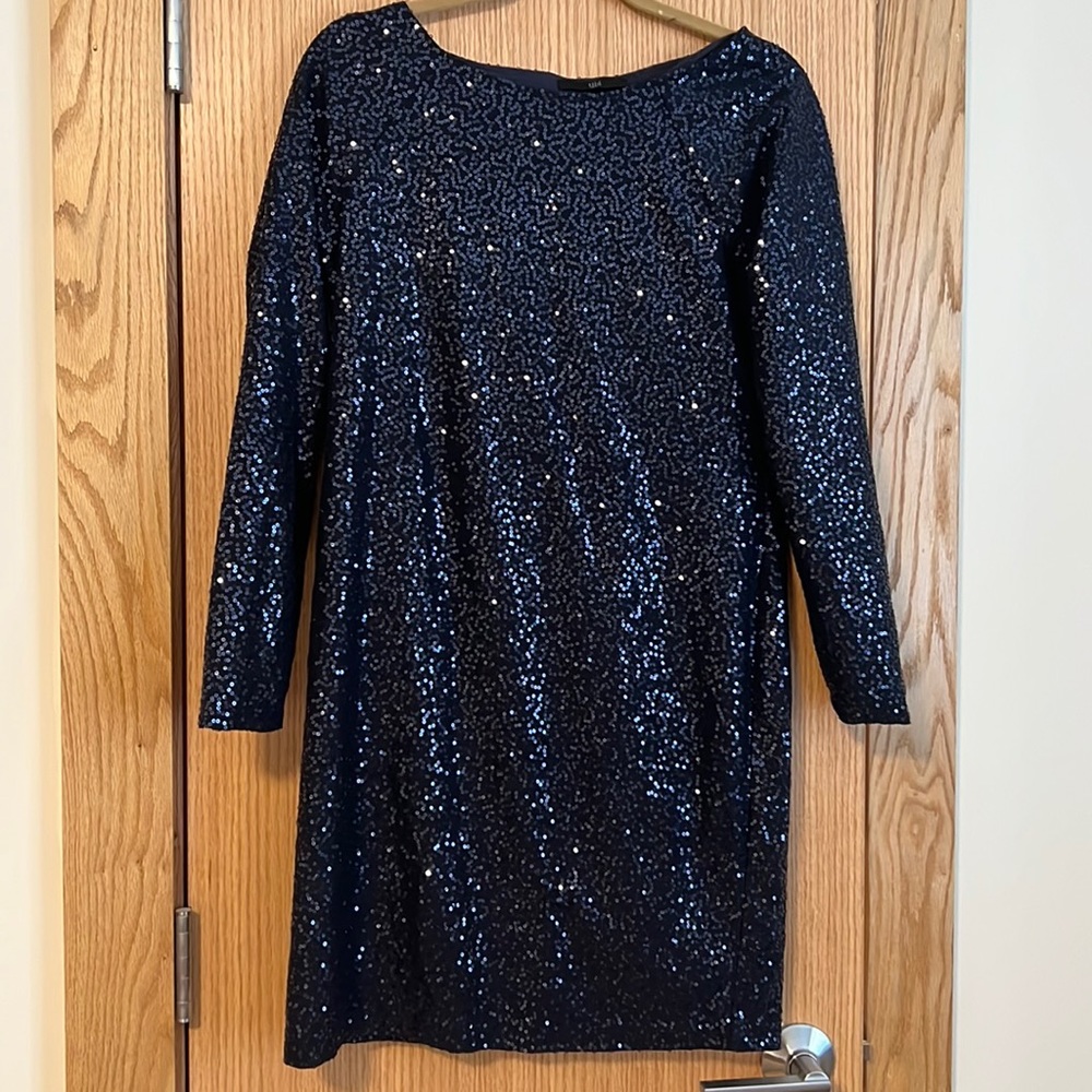 Tibi long sleeved sequined mini dress